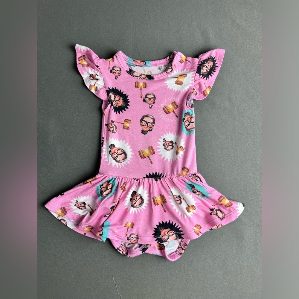 GUC Posh Peanut Ruth Bader Ginsburg Bamboo Short Sleeve baby dress size 3-6M